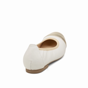baleriny damskie ze skóry w kolorze białym