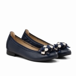 Granatowe baleriny z koralikami