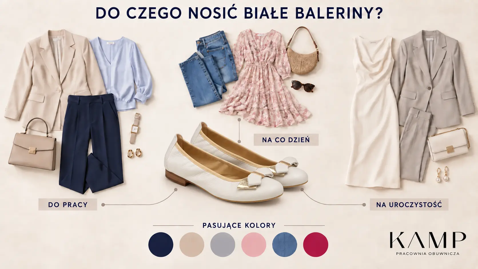 Do czego pasują białe baleriny?